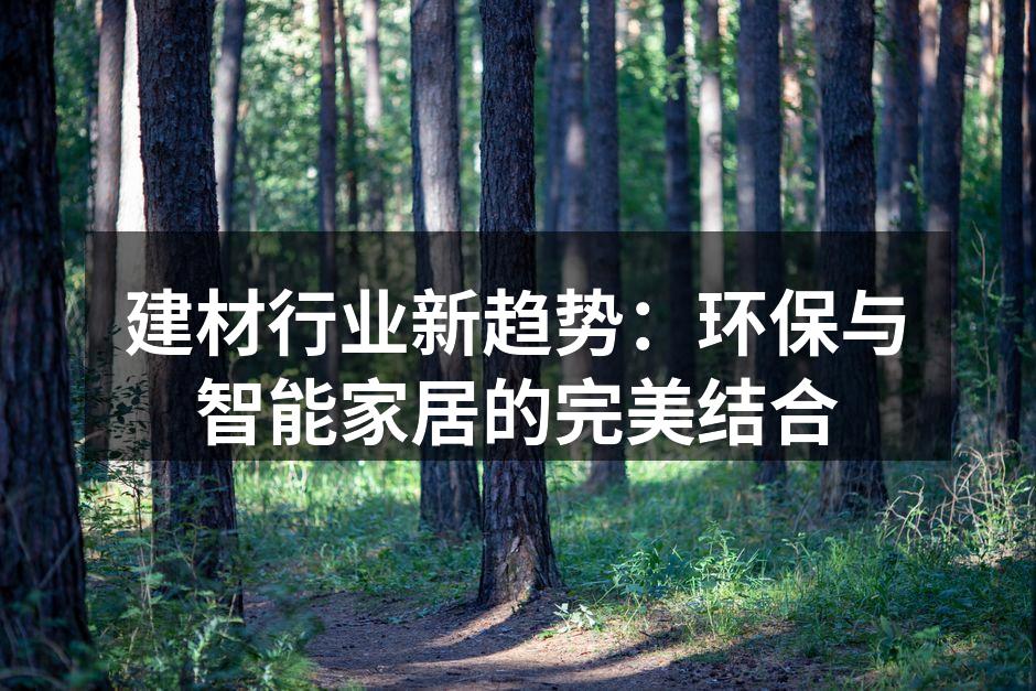 建材行业新趋势：环保与智能家居的完美结合