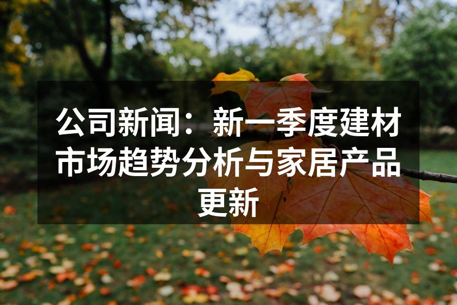 公司新闻：新一季度建材市场趋势分析与家居产品更新